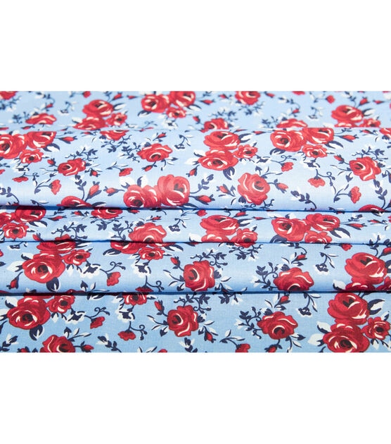 Flower Patriotic Cotton Fabric, , hi-res, image 3