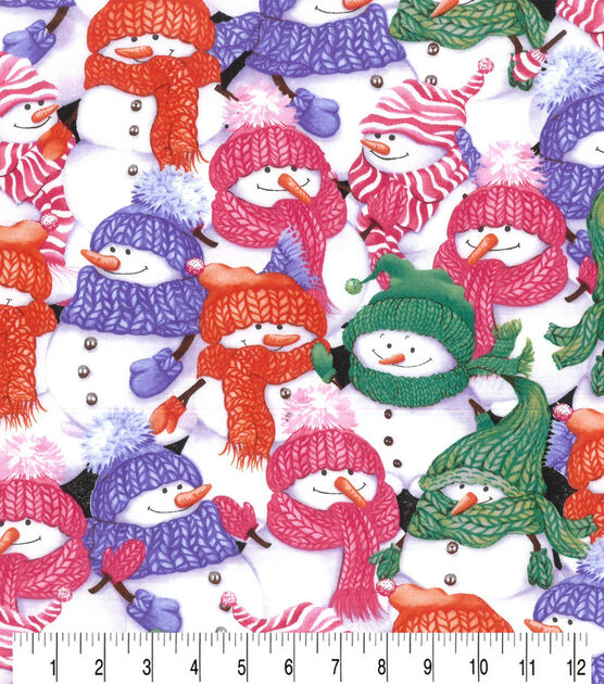 Snowmen Friends Christmas Cotton Fabric