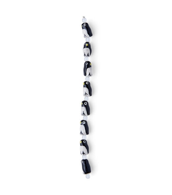 7" Black & White Ceramic Penguin Beads by hildie & jo, , hi-res, image 2