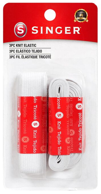 Elastic 3 Assorted Sizes White