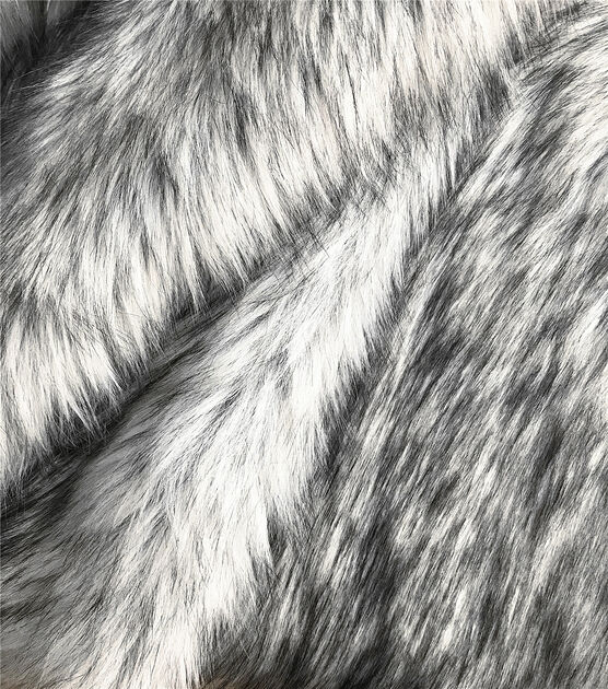 Fashion Faux Fox Fur Fabric Silver, , hi-res, image 4