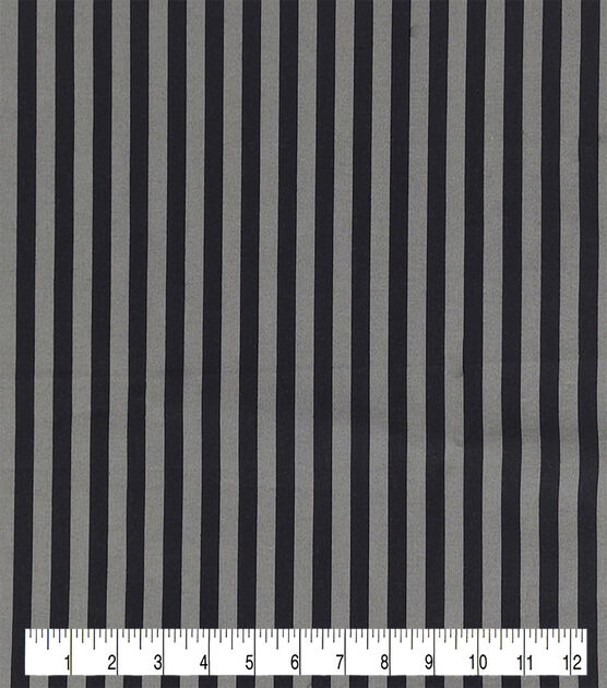 Black & Gray Stripes Halloween Cotton Fabric, , hi-res, image 3