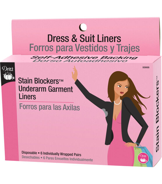 Dritz Dress & Suit Underarm Liners, 12 pc