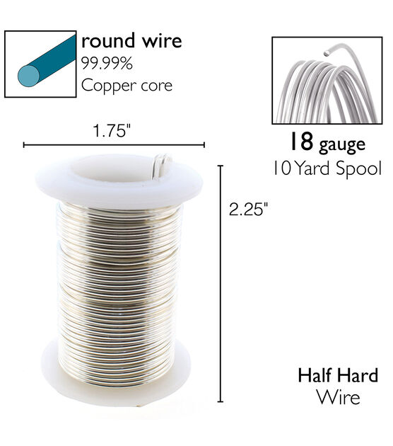 Wire Elements 18 Gauge 10yds Tarnish Resistant Wire Silver, , hi-res, image 6