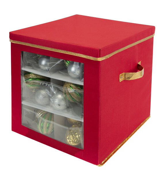 Simplify 14 Red 27ct Ornament Storage Box With Window