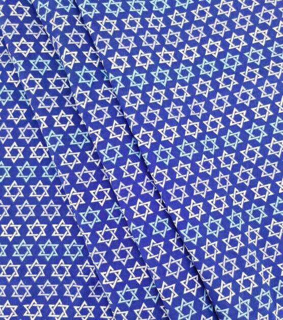Hanukkah Star of David Super Snuggle Flannel Fabric, , hi-res, image 2