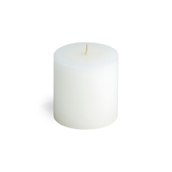 3" x 3" White Unscented Pillar Candle by Hudson 43, , hi-res, image 2