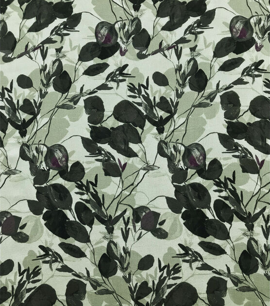 Light Sage Olive Branch Crinkle Rayon Fabric