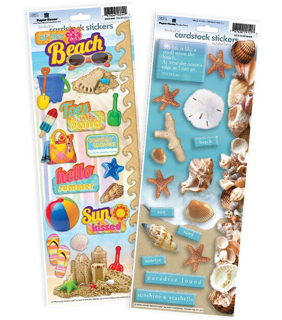 Paper House Beach Cardstock Sticker 2pk, , hi-res, image 1