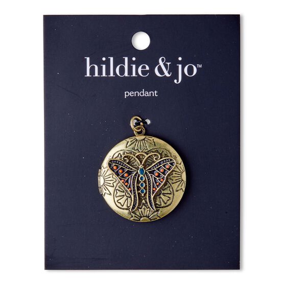 Gold Locket With Butterfly Pendant by hildie & jo