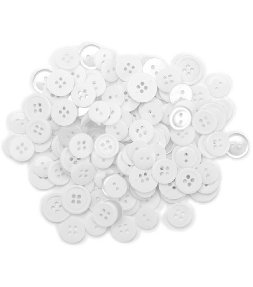 Favorite Findings 130ct Assorted Buttons, White, swatch
