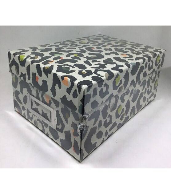 11" x 7.5" Colored Animal Print Rectangle Storage Box by Park Lane