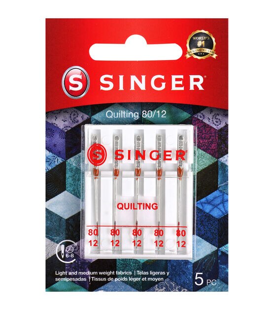 SINGER Universal Quilting Sewing Machine Needles Size 80/11 5ct