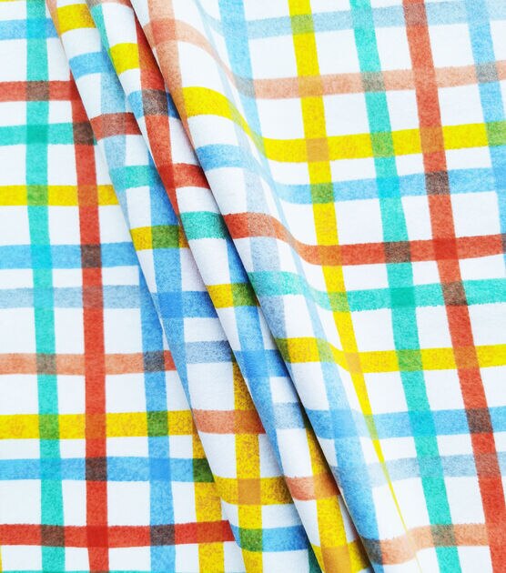 Up Up Away Plaid Cotton Flannel Nursery Fabric by Lil' POP!, , hi-res, image 2