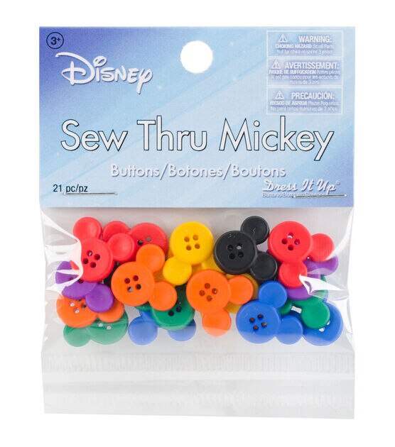 Dress It Up 21ct Disney Sew Thru Mickey 4 Hole Buttons