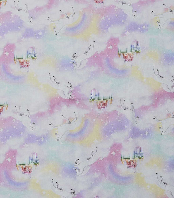 Unicorns And Rainbows Novelty Cotton Fabric
