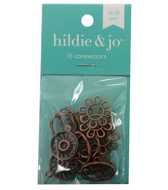 16ct Oxidized Copper Assorted Metal Connectors by hildie & jo