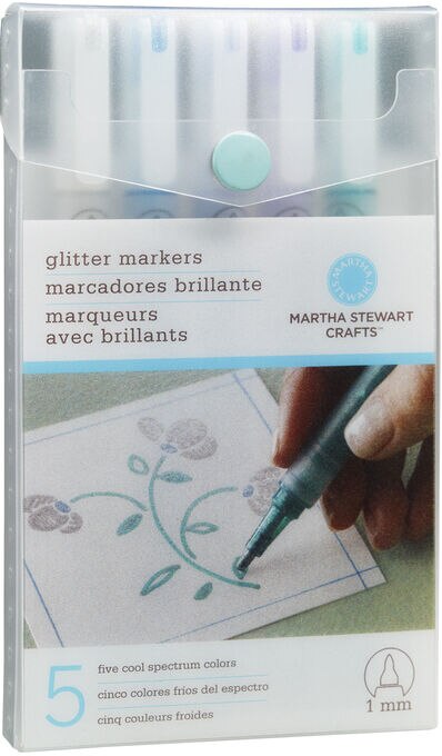 Glitter Markers 4 Pkg Cool Spectrum