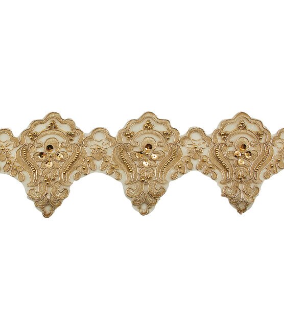 Yaya Han Sew on Fae Lace Trim with Beads 5", , hi-res, image 3