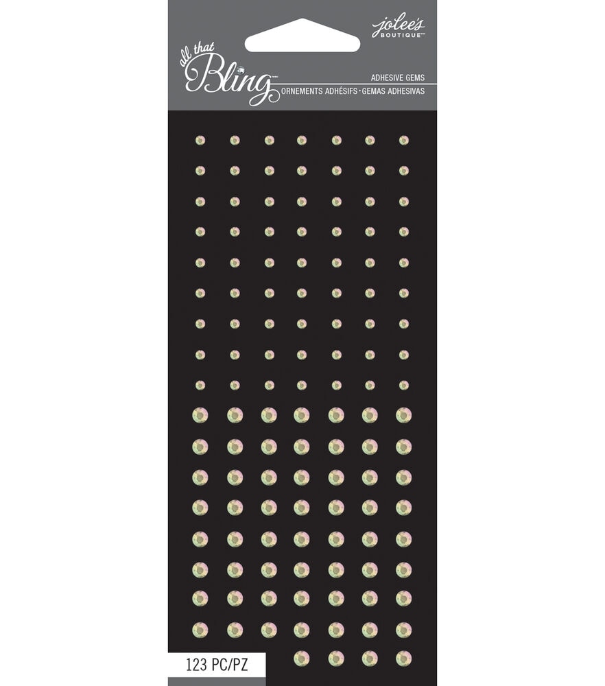 Jolee's Boutique Mini Round All That Bling Adhesive Gems, Clear, swatch