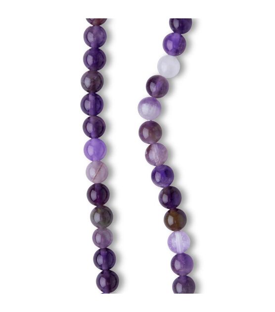 12" Purple Round Jade Stone Bead Strand by hildie & jo, , hi-res, image 3