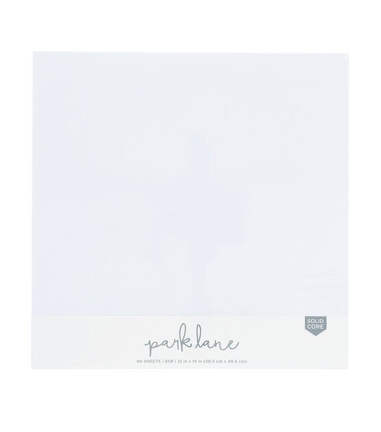 40 Sheet 12" x 12" White Solid Core Cardstock Paper Pack by Park Lane