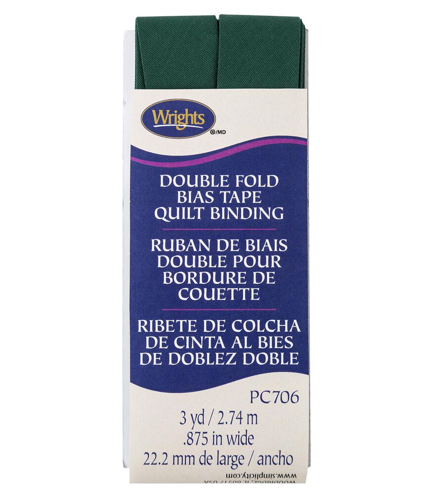 Wrights 7/8" x 3yd Double Fold Quilt Binding, Hunter, swatch, image 43