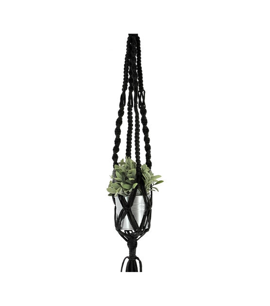 Hoooked Zpagetti Black Macrame Hanging Basket Kit, , hi-res, image 5