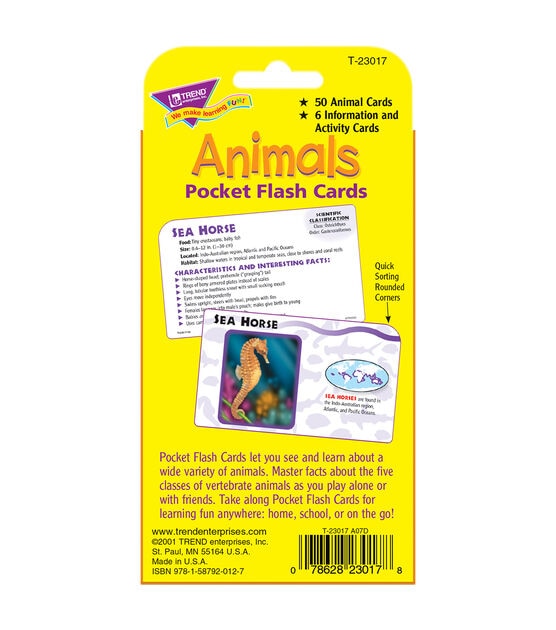 TREND 3" x 5" Animals Pocket Flash Cards 56pc, , hi-res, image 3