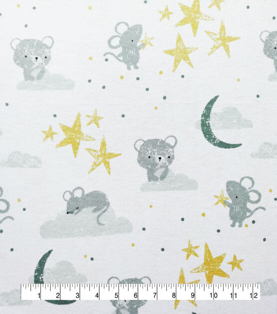 Baby Bear & Mouse Allover Nursery Flannel Fabric, , hi-res, image 4