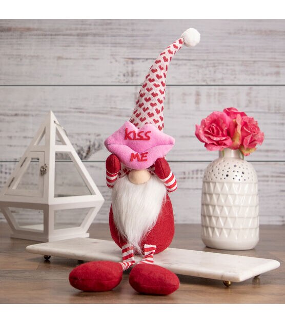 Northlight 23" Sitting Kiss Me Lips Valentine's Day Gnome, , hi-res, image 2