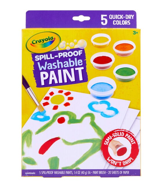 Crayola Washable Kids Paint Set & Paintbrush, Painting Supplies 18