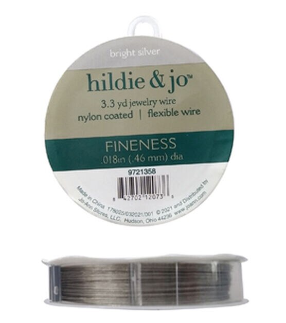 3yds Bright Silver Nylon Coated Jewelry Wires by hildie & jo