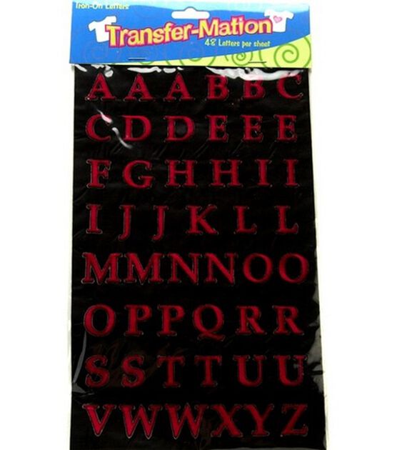 Dritz 2 Red Embroidered Cooper Style Iron On Letters 48ct