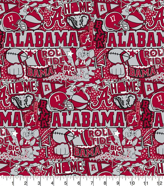 Alabama Crimson Tide Cotton Fabric Pop Art, , hi-res, image 2