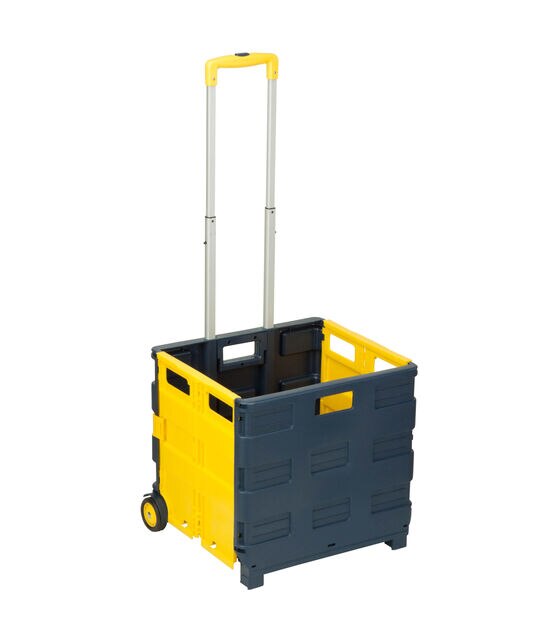 Honey Can Do 18" x 39" Blue & Yellow Folding Utility Cart With Handle, , hi-res, image 8