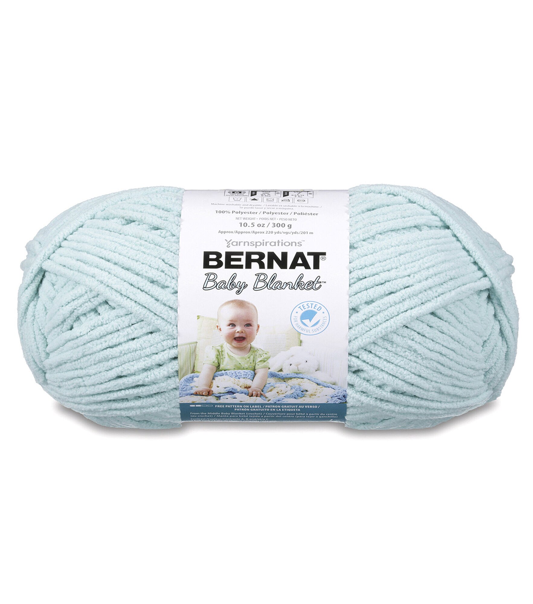 Bernat Baby Blanket Solid 220yds Super Bulky Polyester Yarn, Seafoam, hi-res