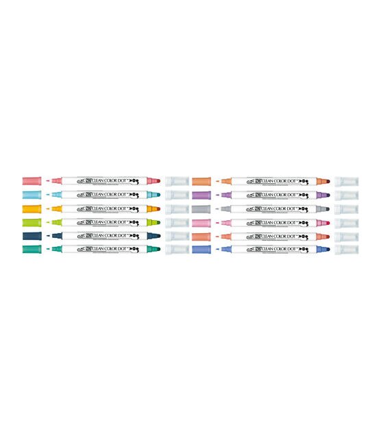 Kuretake ZIG Clean Color Dot Dual Tip Markers 12 Pkg Assorted