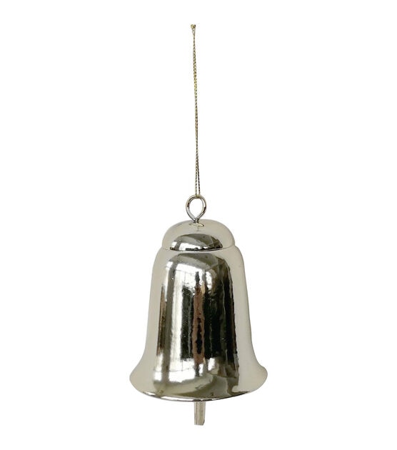 5 Christmas Silver Bell Metal Ornament by Place & Time