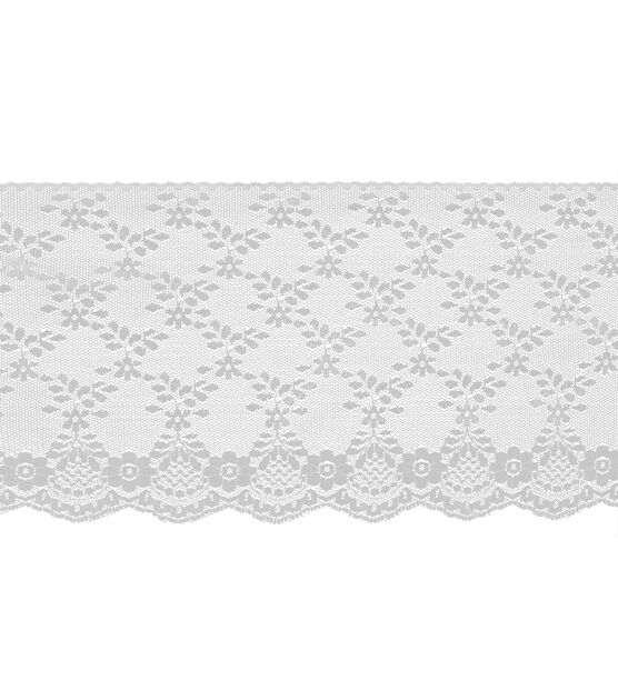 Simplicity Flat Fancy Lace Trim 7'' White