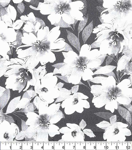 Black Floral Quilt Cotton Fabric by Keepsake Calico, , hi-res, image 2