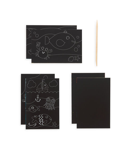 OOLY 7ct Mini Friendly Fish Scratch & Scribble Art Kit, , hi-res, image 3