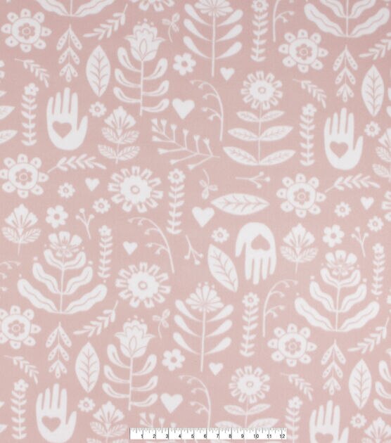 Cut Out Floral Pink Blizzard Fleece Fabric, , hi-res, image 4