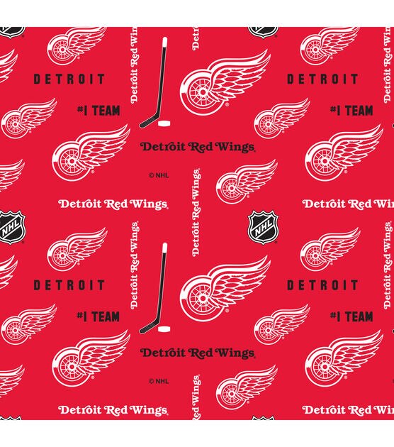 Detroit Red Wings Cotton Fabric Logo