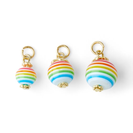 12ct Rainbow Striped Round Charms by hildie & jo, , hi-res, image 2