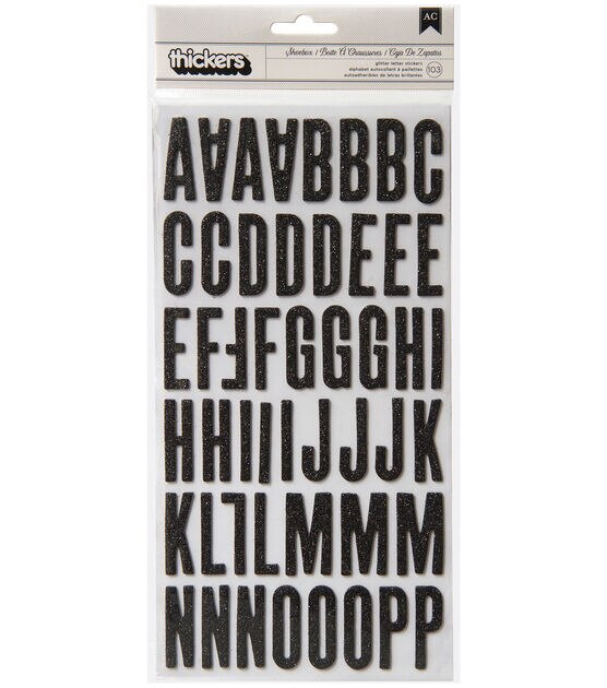 American Crafts Thickers Chipboard Glitter Alphabet Stickers, , hi-res, image 1