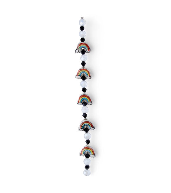 7" Rainbow With Clouds Ceramic Strung Beads by hildie & jo, , hi-res, image 2