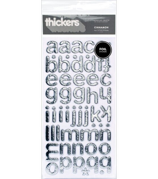 American Crafts Thickers Foil Stickers Cinnamon Alpha, , hi-res, image 1