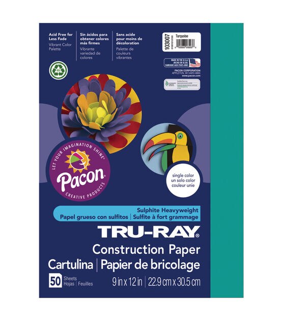 Pacon Tru-Ray Construction Paper 9x12 Assorted Colors - Wet Paint