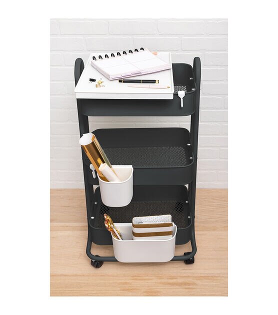 17" Rolling 3 Tier Metal Storage Cart by Top Notch, , hi-res, image 15